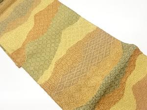 リサイクル　山下織物製　変わり道長取りに古典柄模様織出し袋帯